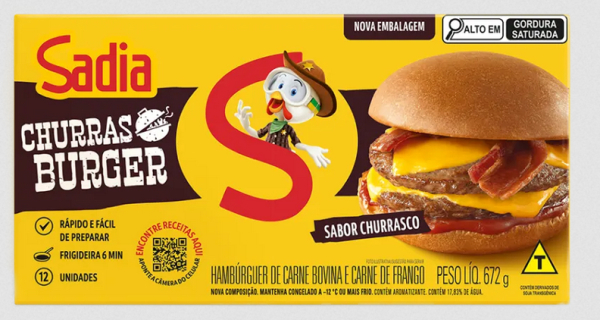 Hambúrguer Bovino sabor Churrasco 672g - Sadia
